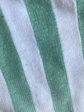 Load image into Gallery viewer, Miann &amp; Co. baby size 12-18 months green white stripe knit romper, GUC
