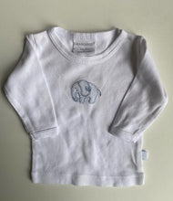 Load image into Gallery viewer, Marquise baby size newborn white long sleeve top t-shirt elephant, VGUC
