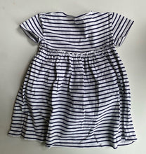 Load image into Gallery viewer, Next kids girls size 4 years blue white stripe summer dress, VGUC
