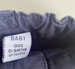 Target baby boy size 0-3 months navy blue chino pull on pants, VGUC