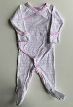 Load image into Gallery viewer, Bonds baby size 0-3 months pink white stripe wrap one-piece growsuit, VGUC
