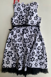 Ollie's Place kids girls size 8 black white floral tulle dress, BNWT