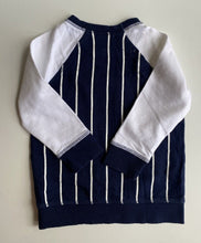 Load image into Gallery viewer, H&amp;M baby size 18-24 months blue white stripe pullover jumper PARIS, EUC
