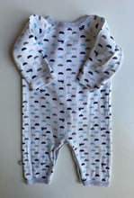 Load image into Gallery viewer, Bebe by Minihaha baby size newborn blue grey plane one-piece, VGUC
