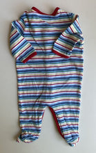 Load image into Gallery viewer, Sprout baby size 0-3 months red blue stripe one-piece whale, VGUC
