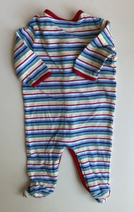 Sprout baby size 0-3 months red blue stripe one-piece whale, VGUC