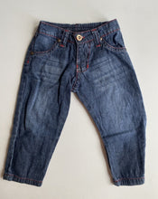 Load image into Gallery viewer, Kids on the Go baby size 6-12 months blue denim pull on pants elastic waist VGUC
