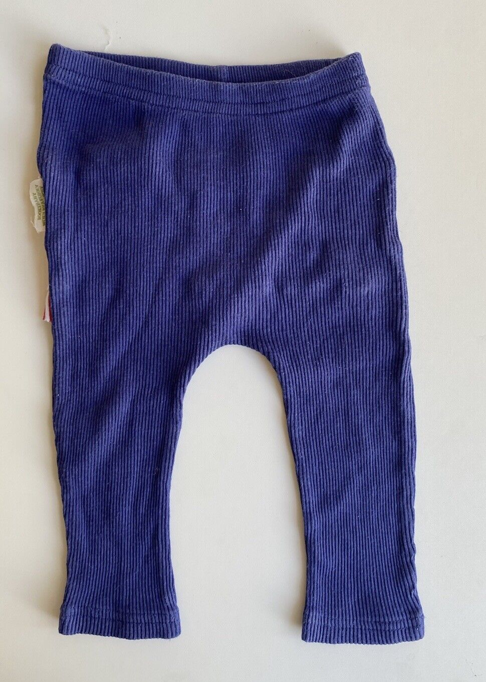 SOOKIbaby baby girl size 3-6 months blue ribbed red ruffle leggings pants, VGUC