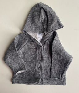 Bonds baby size 0 3 months grey marle button up hooded cardigan jumper