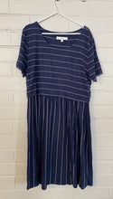 Load image into Gallery viewer, Ripe women&#39;s size XL maternity blue white stripe t-shirt dress, VGUC
