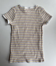 Load image into Gallery viewer, Seed kids girls size 9 yellow brown ribbed stripe t-shirt top, VGUC
