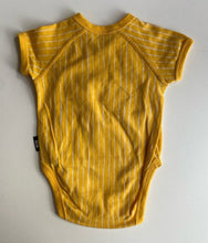 Load image into Gallery viewer, Uniqlo x Marimekko baby size 0-3 months yellow white stripe wrap bodysuit, VGUC
