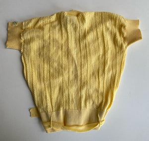 OUCH baby girl size 12-18 months yellow knit short sleeve cardigan belt, BNWT