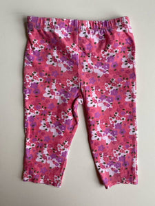 Calvin Klein Jeans baby girl size 3-6 months pink floral leggings pants, VGUC