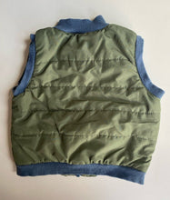 Load image into Gallery viewer, Marks &amp; Spencer baby boy size 6-9 months olive green zip up vest, VGUC
