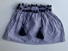 Load image into Gallery viewer, Seed kids girls toddler size 2 grey white stripe tassel skirt, VGUC
