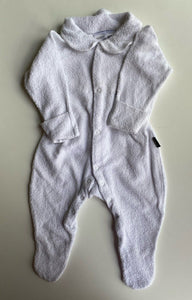 Bonds baby size 3-6 months white Terry towelling collared wondersuit, VGUC