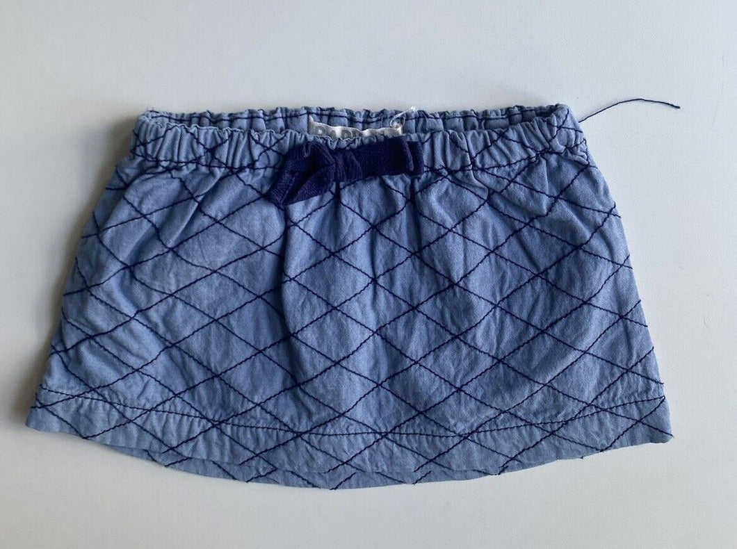 Cotton On baby girl size 0-3 months blue quilted elastic waist skirt, VGUC