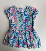 Load image into Gallery viewer, Bonds baby girl size 6-12 months blue floral butterfly dress, VGUC
