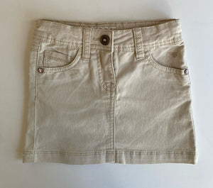 Esprit kids girls toddler size 3 beige denim mini skirt adjustable waist, VGUC