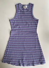 Load image into Gallery viewer, Seed Teen kids girls size 12 blue pink ribbed stripe tank dress, VGUC
