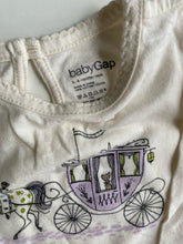 Load image into Gallery viewer, Gap baby girl size 3-6 months white long sleeve top horse carriage, VGUC
