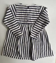 Load image into Gallery viewer, Molo kids girls size 98/104 approx. 3-4 years blue stripe dress, GUC
