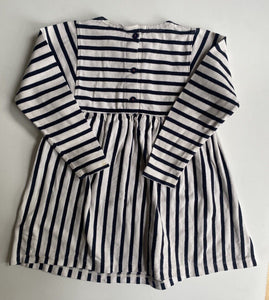 Molo kids girls size 98/104 approx. 3-4 years blue stripe dress, GUC