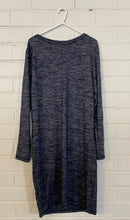 Load image into Gallery viewer, H&amp;M Mama women&#39;s size L maternity navy blue marle jumper dress, VGUC
