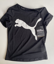 Load image into Gallery viewer, Puma kids size 7-8 years black white logo t-shirt top drycell activewear, BNWT
