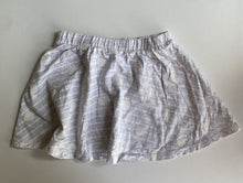 Load image into Gallery viewer, Kids &amp; Co. kids girls size 5 grey white stripe spotted circle skirt, VGUC
