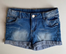 Load image into Gallery viewer, Target kids girls size 7 blue denim shorts, VGUC
