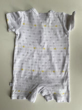 Load image into Gallery viewer, Marquise baby size 3-6 months white grey yellow arrows romper, VGUC
