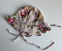 Load image into Gallery viewer, Toshi baby girl size XS newborn pink floral sun hat summer, GUC
