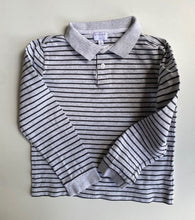 Load image into Gallery viewer, Witchery kids boys size 5 grey black stripe long sleeve polo shirt, VGUC
