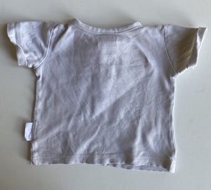 Aster & Oak baby size 6-12 months grey short sleeve t-shirt top pocket, VGUC