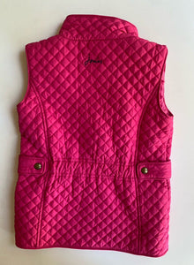 Joules kids girls size 7-8 years pink quilted zip up vest, VGUC