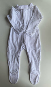 Bonds baby size 12-18 months white Terry towelling wondersuit collared, VGUC