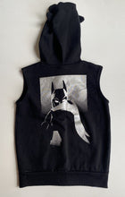 Load image into Gallery viewer, LEGO Batman kids size 5 black silver hooded zip up jumper vest, VGUC
