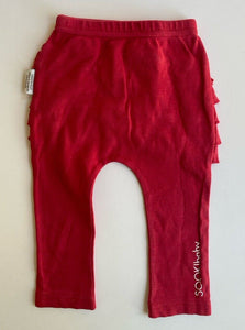 SOOKIbaby baby girl size 3-6 months red leggings pants ruffles, GUC