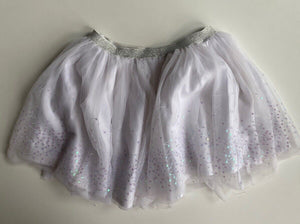 Little Princess Cotton On Kids girls size 3-4 white sequin tutu skirt, VGUC