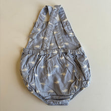 Load image into Gallery viewer, Bilbi baby boy size 3-6 months denim blue dinosaur romper, VGUC
