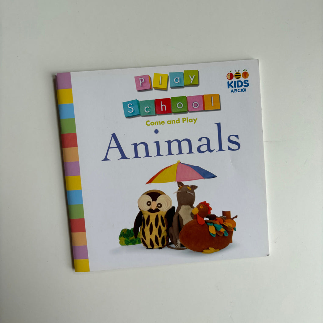 Play School Animals paperback kids toddler words book, VGUC