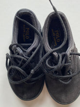 Load image into Gallery viewer, Polo Ralph Lauren kids boys size US 7/EUR 23.5 black canvas lace up shoes, VGUC
