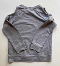 Load image into Gallery viewer, Decjuba Kids girls size XS (8-9) grey jumper cut outs cities, VGUC
