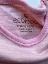 Load image into Gallery viewer, Ecoboo baby girl size newborn organic pink grey stripe long sleeve top, BNWT
