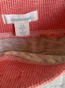 Country Road baby boy size 3-6 months grey marle red drawstring shorts, EUC