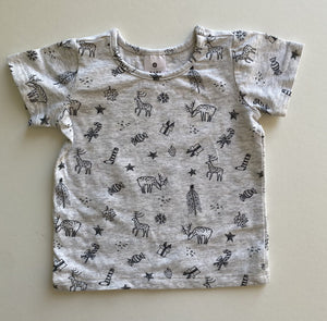 Target baby size 0-3 months grey Christmas t-shirt reindeer, VGUC