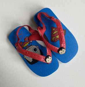 Havaianas baby size US 7C/EUR 23 blue Superman superhero thongs shoes