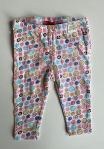 Sprout baby girl size 0-3 months pink spotted ruffle leggings pants, VGUC